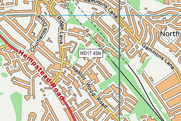 WD17 4SN map - OS VectorMap District (Ordnance Survey)