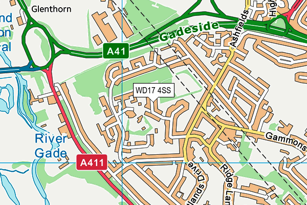 WD17 4SS map - OS VectorMap District (Ordnance Survey)