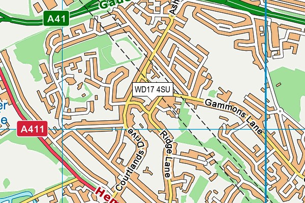 WD17 4SU map - OS VectorMap District (Ordnance Survey)