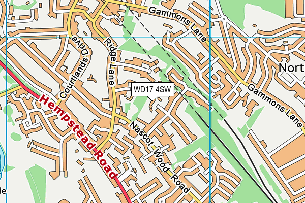 WD17 4SW map - OS VectorMap District (Ordnance Survey)