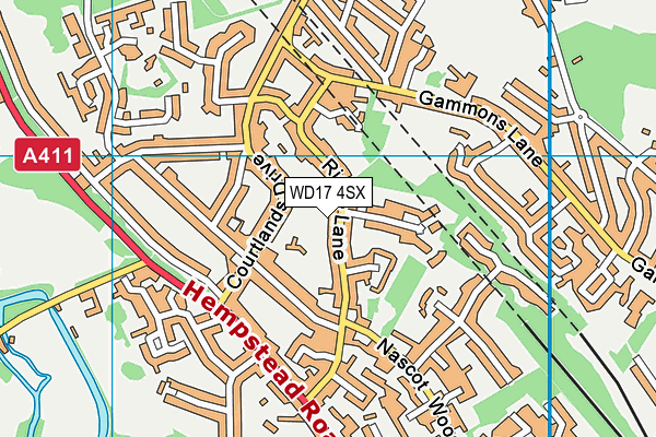 WD17 4SX map - OS VectorMap District (Ordnance Survey)