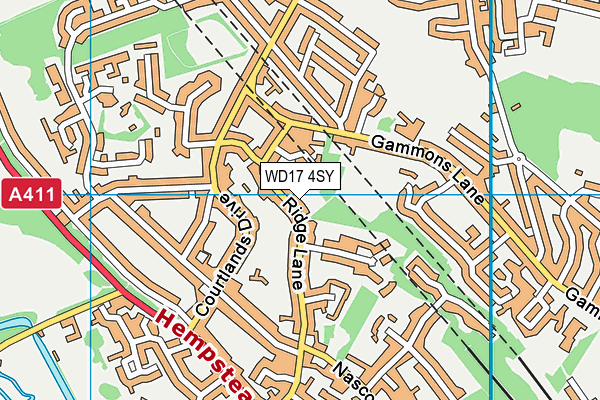 WD17 4SY map - OS VectorMap District (Ordnance Survey)