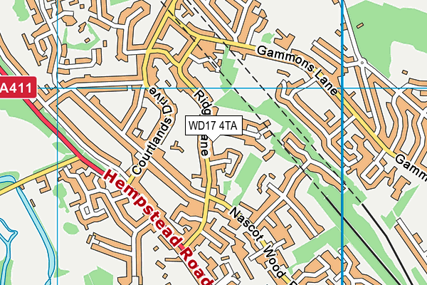 WD17 4TA map - OS VectorMap District (Ordnance Survey)