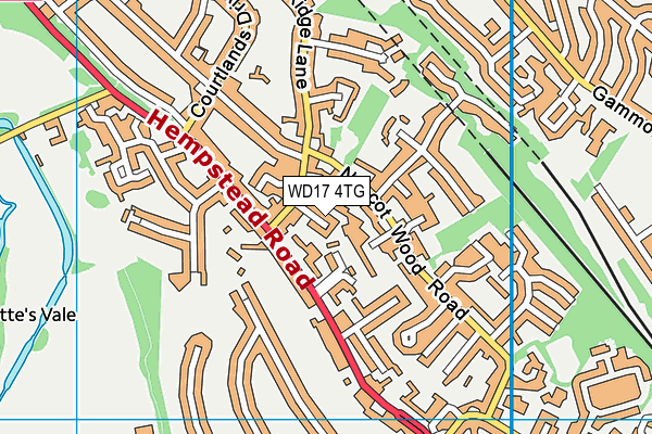 WD17 4TG map - OS VectorMap District (Ordnance Survey)