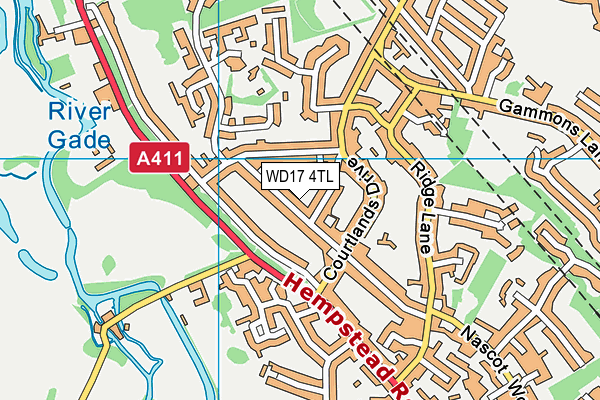 WD17 4TL map - OS VectorMap District (Ordnance Survey)