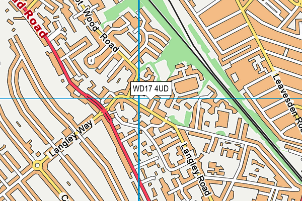 WD17 4UD map - OS VectorMap District (Ordnance Survey)