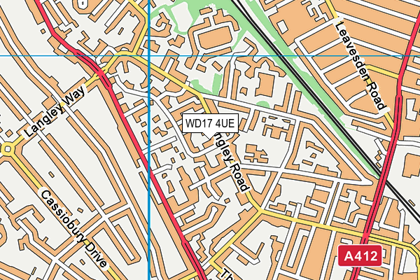 WD17 4UE map - OS VectorMap District (Ordnance Survey)