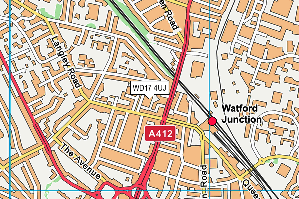 WD17 4UJ map - OS VectorMap District (Ordnance Survey)