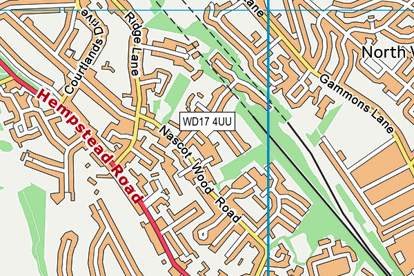 WD17 4UU map - OS VectorMap District (Ordnance Survey)