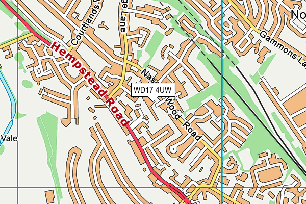 WD17 4UW map - OS VectorMap District (Ordnance Survey)