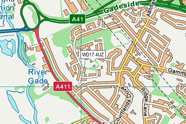 WD17 4UZ map - OS VectorMap District (Ordnance Survey)