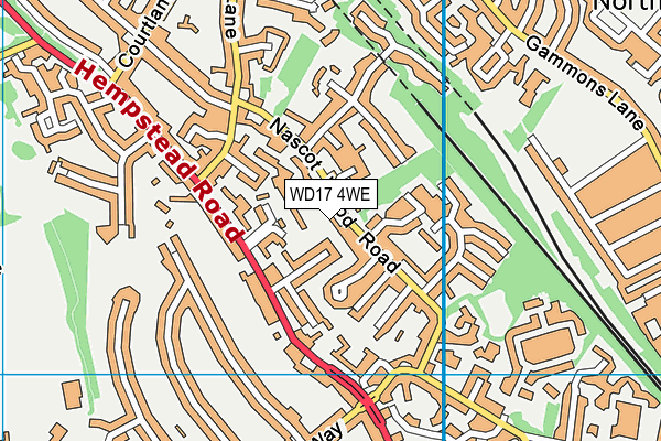 WD17 4WE map - OS VectorMap District (Ordnance Survey)