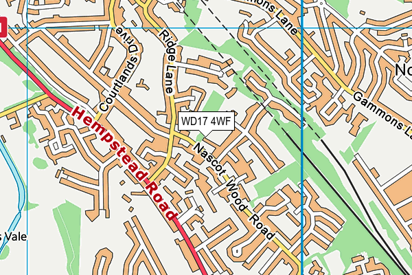 WD17 4WF map - OS VectorMap District (Ordnance Survey)