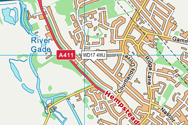 WD17 4WJ map - OS VectorMap District (Ordnance Survey)