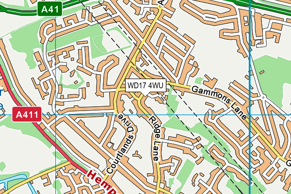 WD17 4WU map - OS VectorMap District (Ordnance Survey)