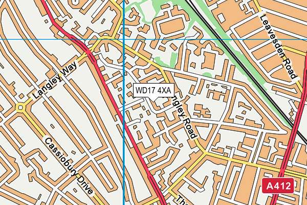 WD17 4XA map - OS VectorMap District (Ordnance Survey)