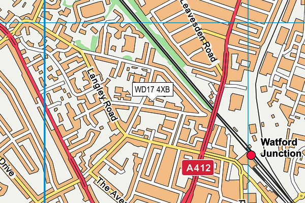 WD17 4XB map - OS VectorMap District (Ordnance Survey)
