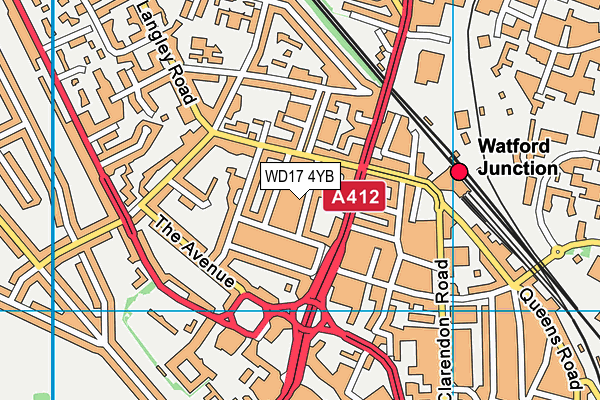 WD17 4YB map - OS VectorMap District (Ordnance Survey)