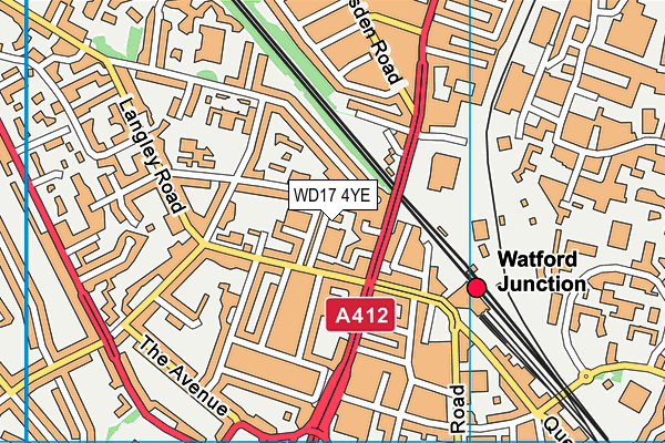 WD17 4YE map - OS VectorMap District (Ordnance Survey)