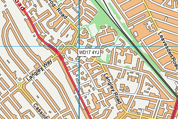 WD17 4YJ map - OS VectorMap District (Ordnance Survey)