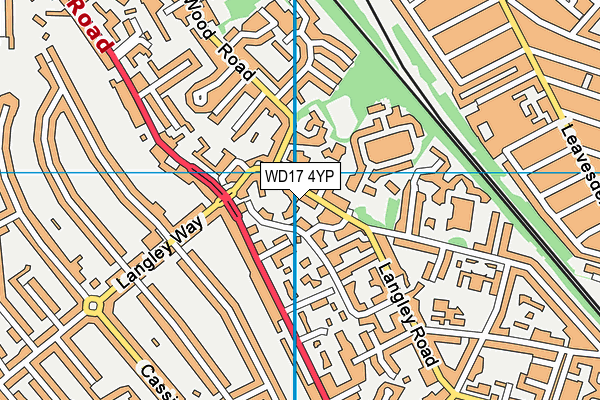 WD17 4YP map - OS VectorMap District (Ordnance Survey)