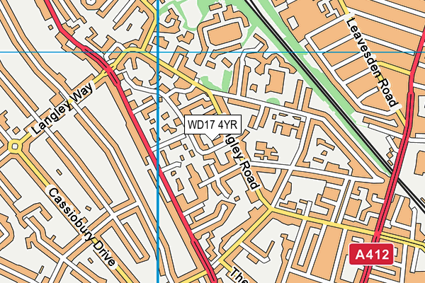 WD17 4YR map - OS VectorMap District (Ordnance Survey)