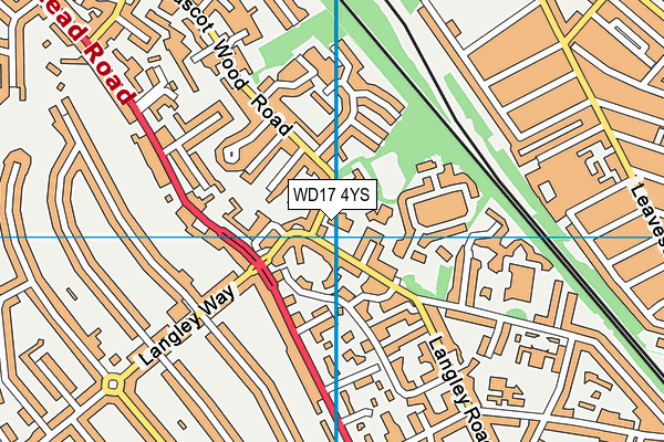 Nascot Wood Junior School map (WD17 4YS) - OS VectorMap District (Ordnance Survey)