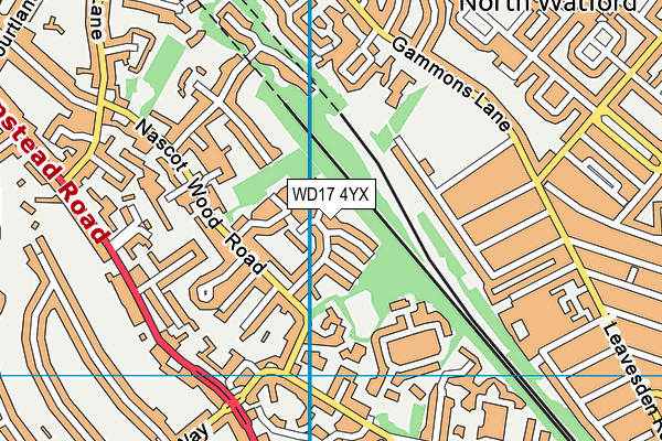 WD17 4YX map - OS VectorMap District (Ordnance Survey)