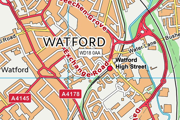 WD18 0AA map - OS VectorMap District (Ordnance Survey)