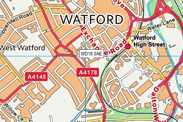 Watford Grammar School for Girls map (WD18 0AE) - OS VectorMap District (Ordnance Survey)