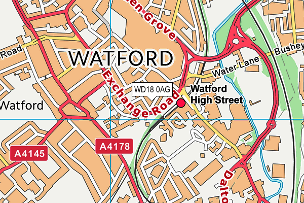 WD18 0AG map - OS VectorMap District (Ordnance Survey)