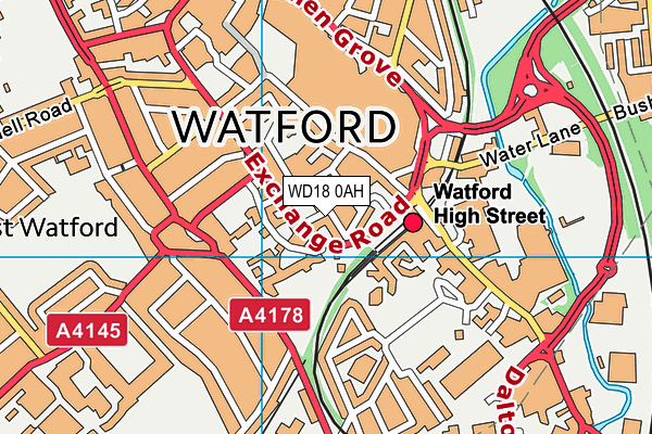 WD18 0AH map - OS VectorMap District (Ordnance Survey)