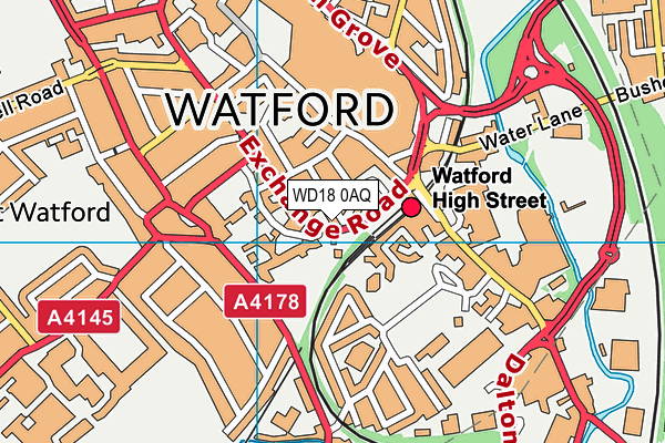WD18 0AQ map - OS VectorMap District (Ordnance Survey)