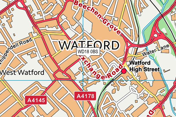 WD18 0BS map - OS VectorMap District (Ordnance Survey)