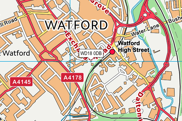 WD18 0DB map - OS VectorMap District (Ordnance Survey)