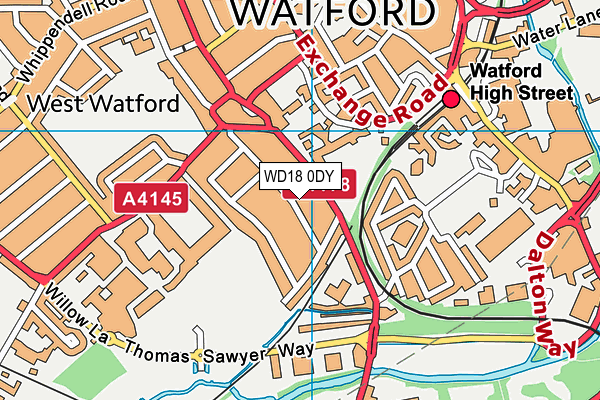 WD18 0DY map - OS VectorMap District (Ordnance Survey)