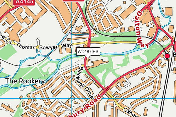 Oxhey Park (Closed) map (WD18 0HS) - OS VectorMap District (Ordnance Survey)