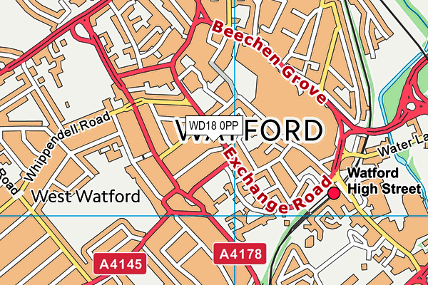 WD18 0PP map - OS VectorMap District (Ordnance Survey)