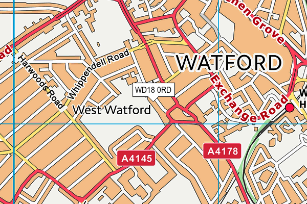 WD18 0RD map - OS VectorMap District (Ordnance Survey)