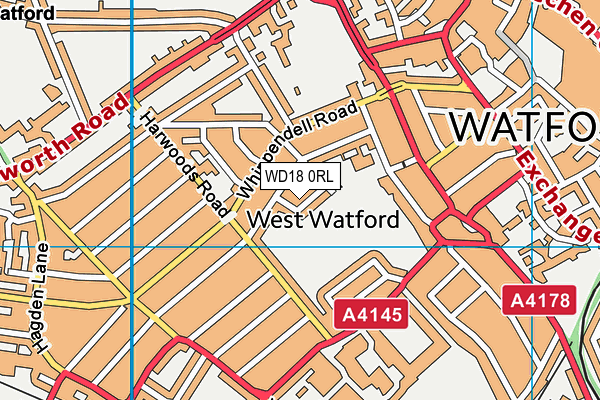 WD18 0RL map - OS VectorMap District (Ordnance Survey)