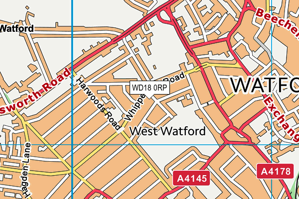 WD18 0RP map - OS VectorMap District (Ordnance Survey)