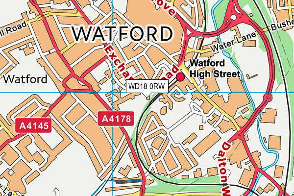 WD18 0RW map - OS VectorMap District (Ordnance Survey)