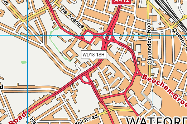 WD18 1SH map - OS VectorMap District (Ordnance Survey)