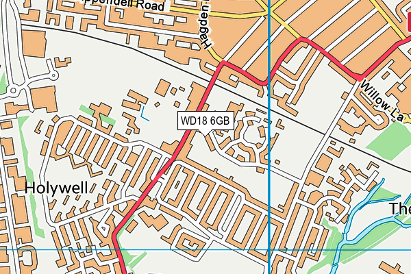 WD18 6GB map - OS VectorMap District (Ordnance Survey)