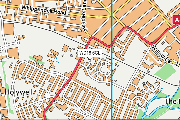 WD18 6GL map - OS VectorMap District (Ordnance Survey)