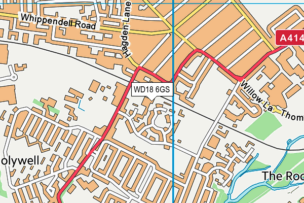 WD18 6GS map - OS VectorMap District (Ordnance Survey)