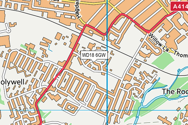 WD18 6GW map - OS VectorMap District (Ordnance Survey)