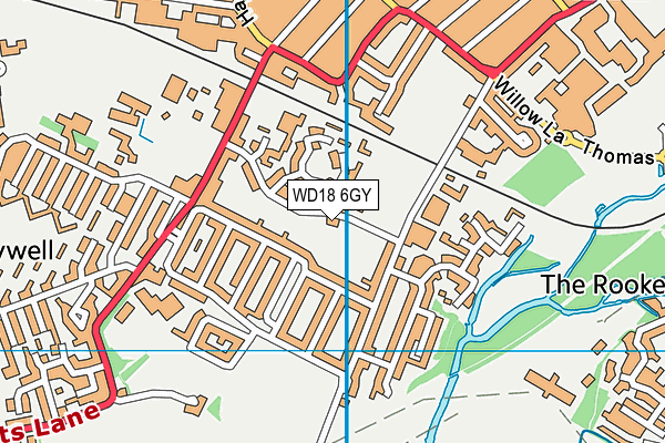 WD18 6GY map - OS VectorMap District (Ordnance Survey)