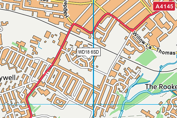 WD18 6SD map - OS VectorMap District (Ordnance Survey)