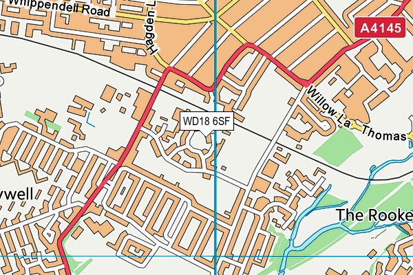 WD18 6SF map - OS VectorMap District (Ordnance Survey)